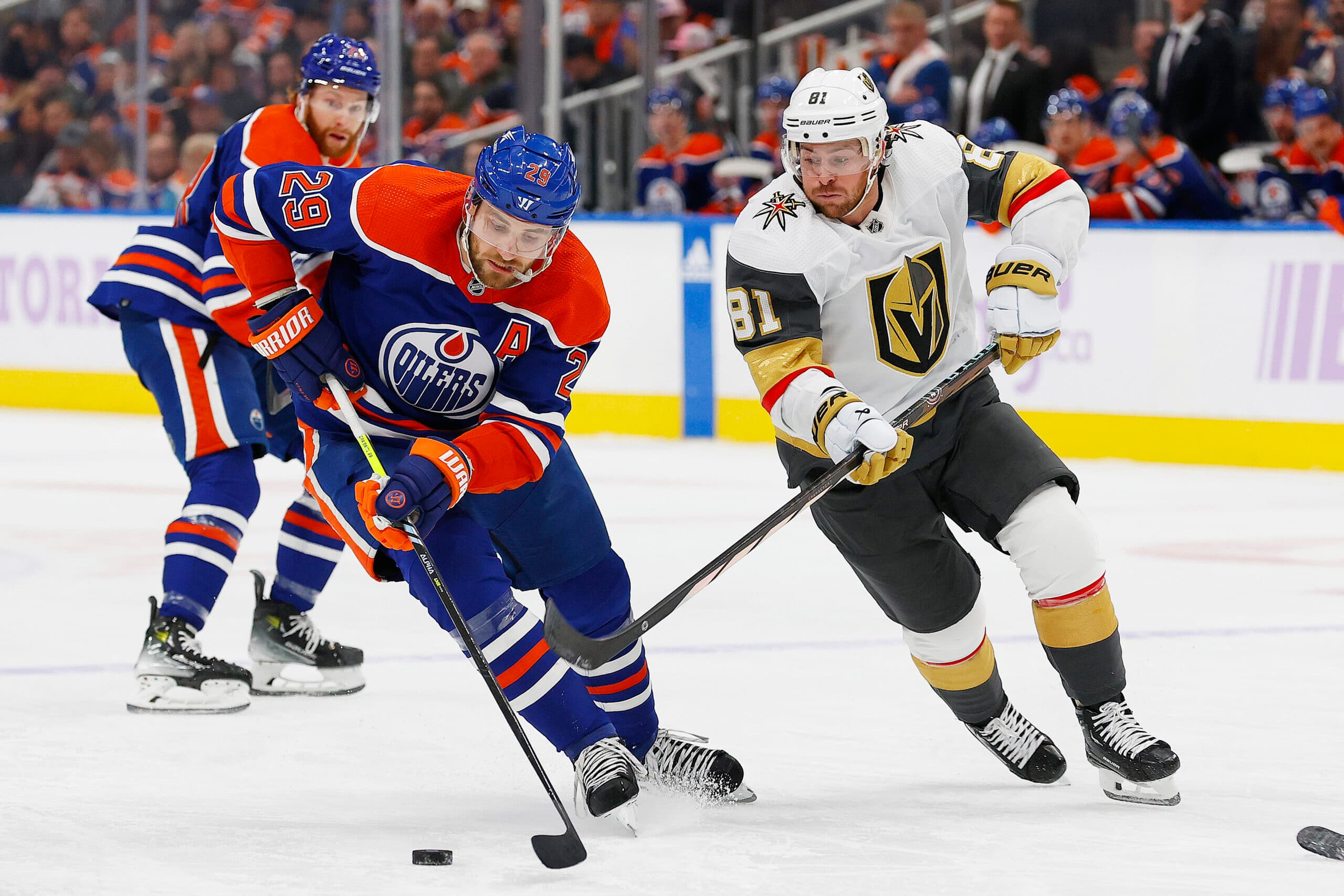 Edmonton Oilers Leon Draisaitl against Vegas Golden Knights