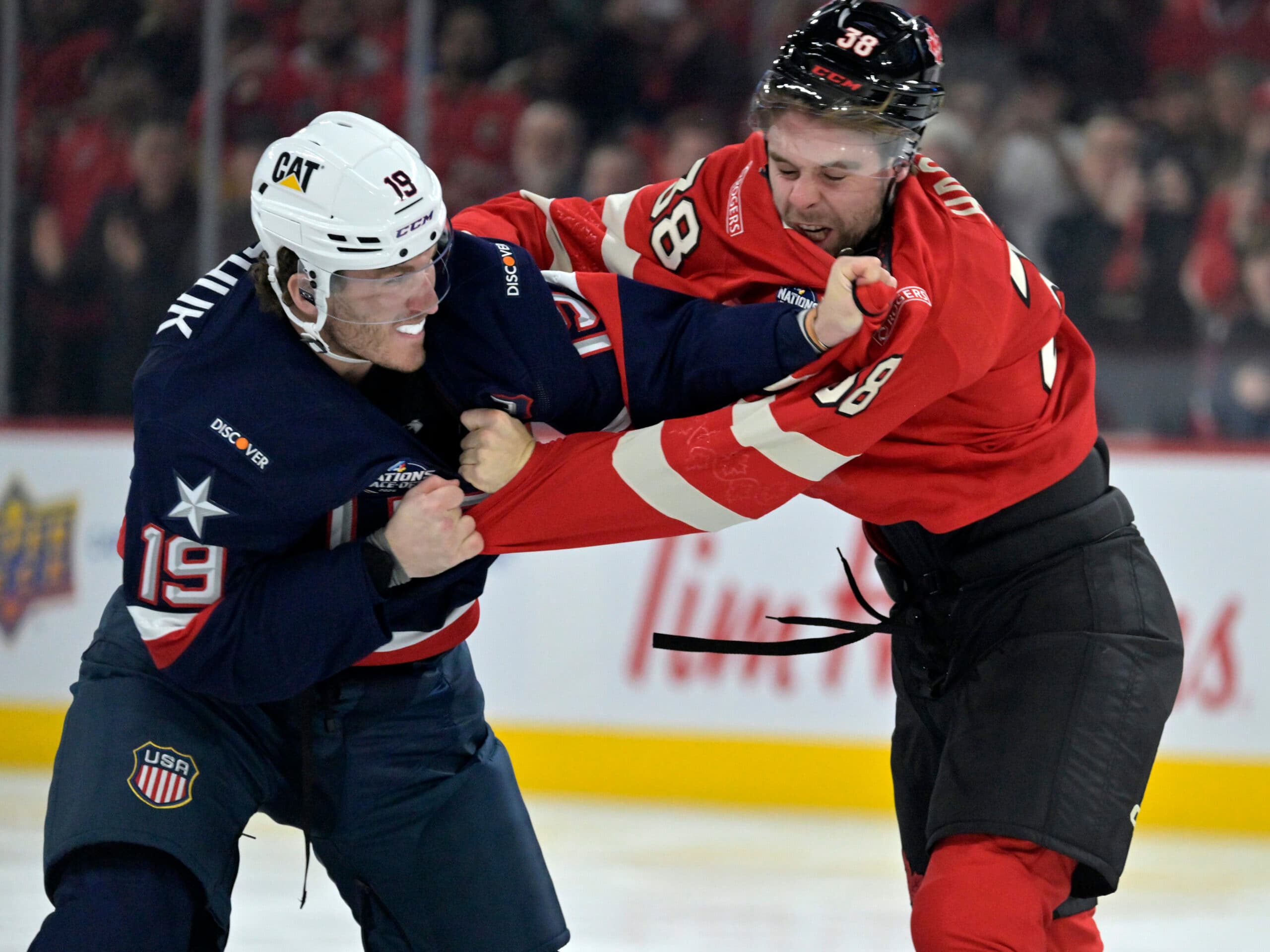 Canada USA 4 Nations Face-Off Fight