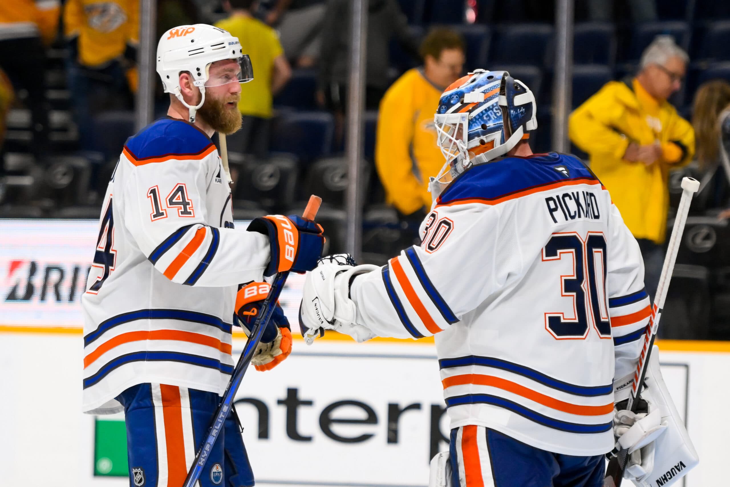 Edmonton Oilers Mattias Ekholm Calvin Pickard